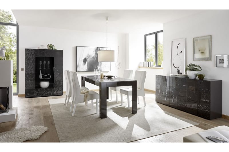 Mironne Forlengningsbart Spisebord 180 cm - Hvit/Beige/Svart/Grå - Spisebord & kjøkkenbord