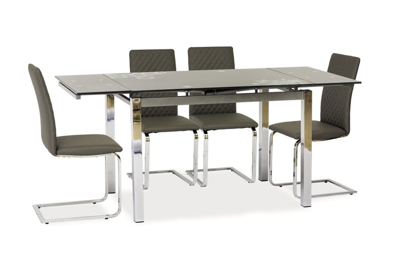 Miteda Forlengningsbart Spisebord 110 cm - Glass/Mørkegrå - Spisebord & kjøkkenbord
