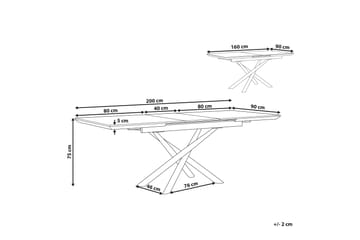 Moirax Spisebord 200 cm Sammenleggbart - Hvit - Møbler - Bord - Spisebord & kjøkkenbord