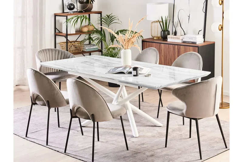 Moirax Spisebord 200 cm Sammenleggbart - Hvit - Møbler - Bord - Spisebord & kjøkkenbord