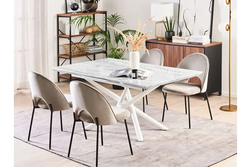 Moirax Spisebord 200 cm Sammenleggbart - Hvit - Møbler - Bord - Spisebord & kjøkkenbord