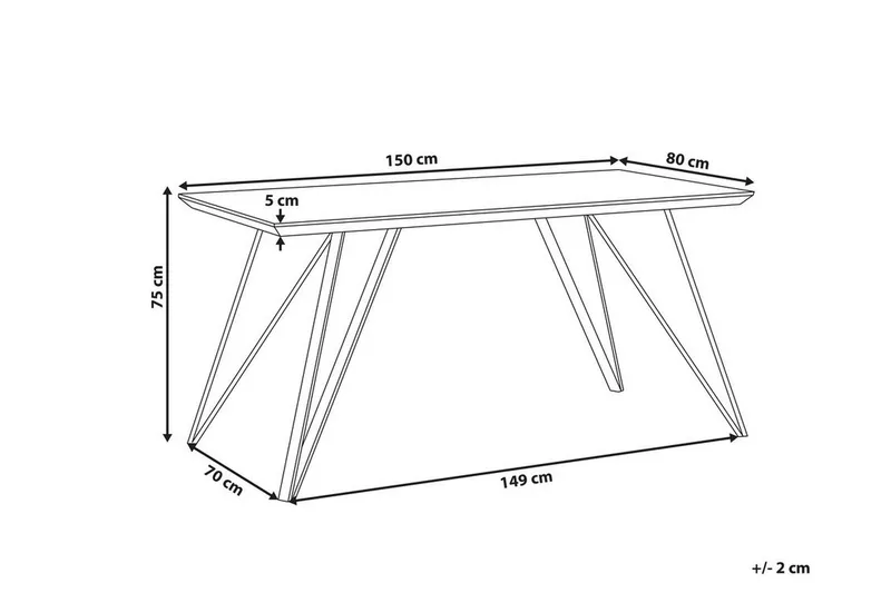 Molden Spisebord 150 cm - Hvit / Gull - Møbler - Bord - Spisebord & kjøkkenbord