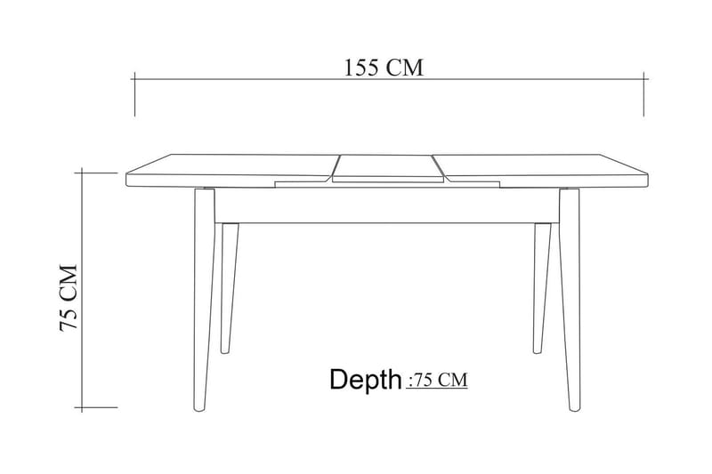 Molgachi Spisebord 120x75x120 cm - Hvit - Spisebord & kjøkkenbord