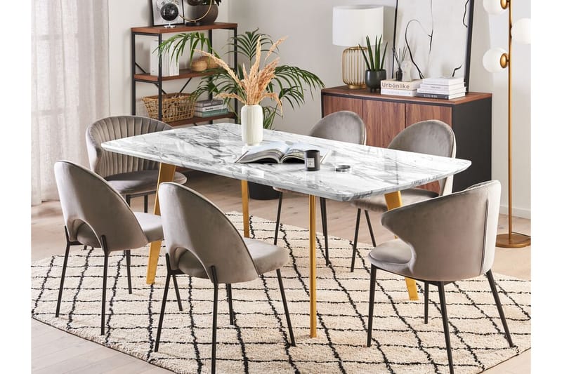 Mosby Spisebord 200 cm Sammenleggbart - Hvit/Gull - Spisebord & kjøkkenbord - Sammenleggbart bord