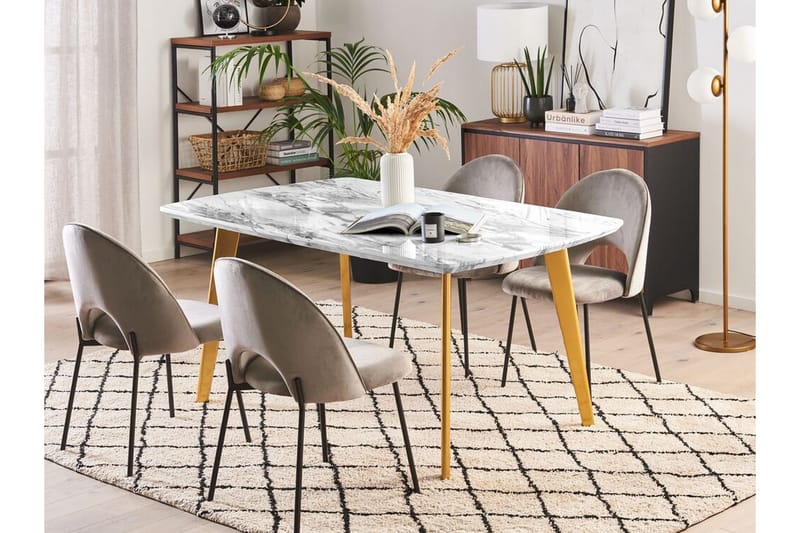 Mosby Spisebord 200 cm Sammenleggbart - Hvit/Gull - Spisebord & kjøkkenbord - Sammenleggbart bord
