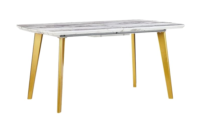 Mosby Spisebord 200 cm Sammenleggbart - Hvit/Gull - Møbler - Bord - Spisebord & kjøkkenbord