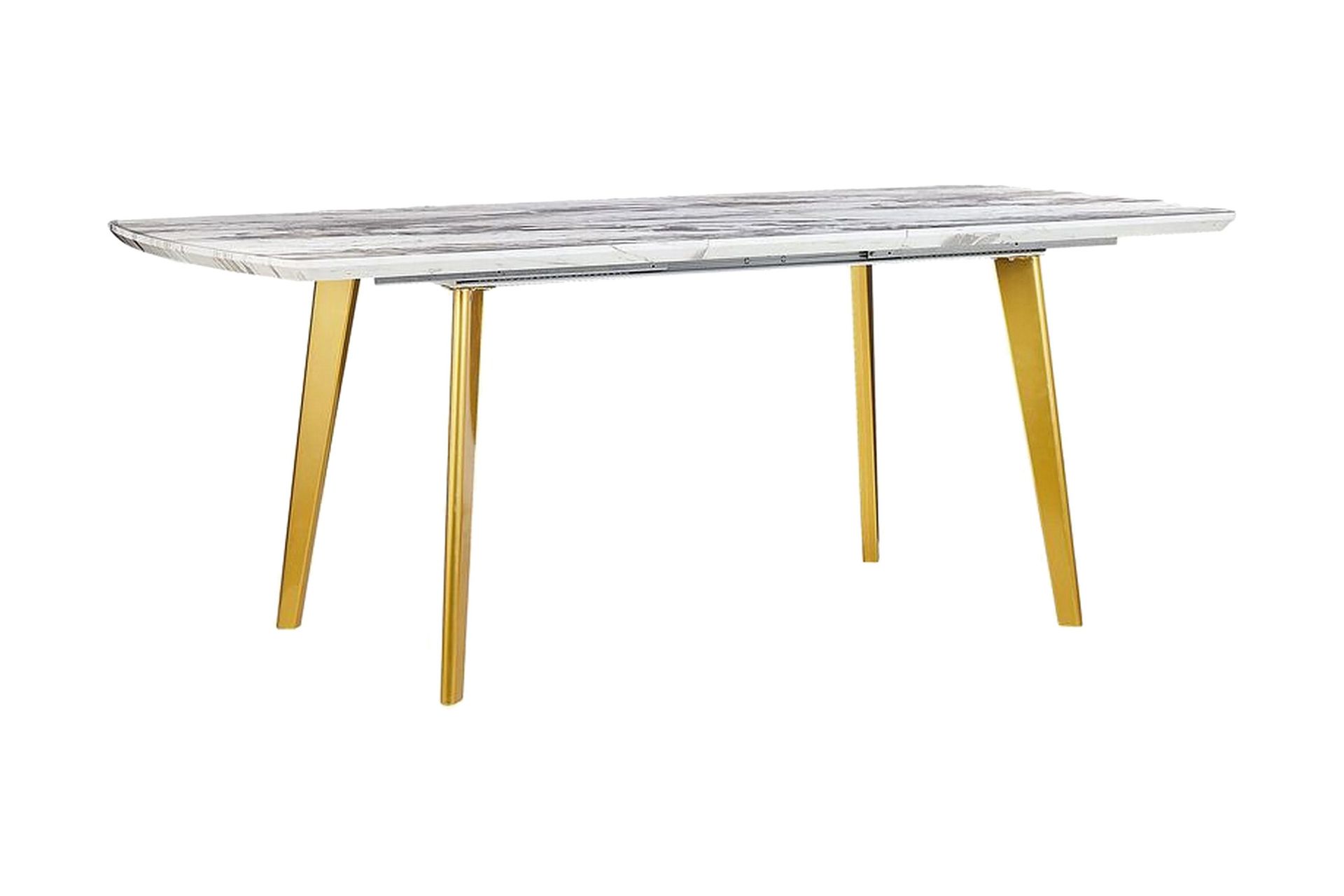 Mosby Spisebord 200 cm Sammenleggbart - Hvit/Gull
