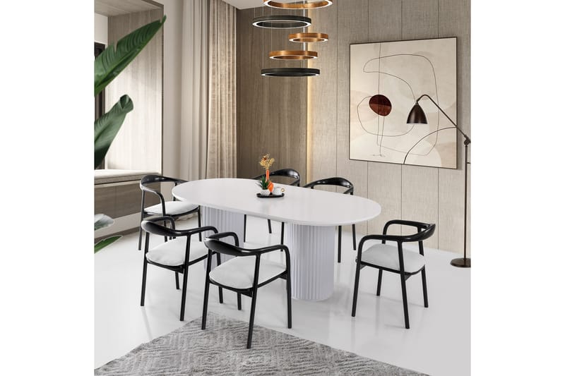 Murat Spisebord 200 cm - Hvit - Møbler - Bord - Spisebord & kjøkkenbord