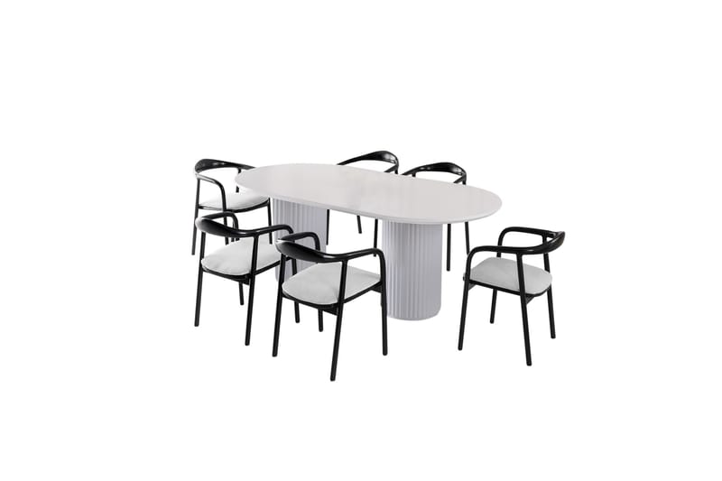 Murat Spisebord 200 cm - Hvit - Spisebord & kjøkkenbord