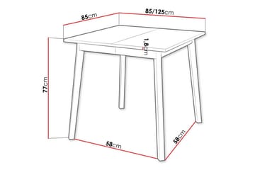 Narberth Lite Uttrekkbart Kvadratisk Spisebord 85 cm med Metallutseende - Hvit - Møbler - Bord - Spisebord & kjøkkenbord