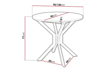 Narberth Lite Uttrekkbart Rundt Spisebord 90 cm med Betong- og Metallutseende - Lysegrå - Møbler - Bord - Spisebord & kjøkkenbord