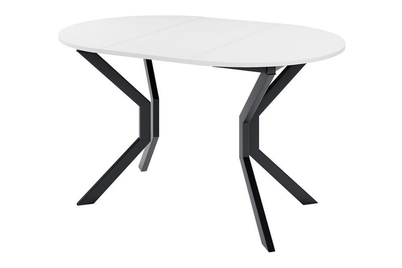 Narberth Lite Uttrekkbart Rundt Spisebord 90 cm med Betong- og Metallutseende - Lysegrå - Møbler - Bord - Spisebord & kjøkkenbord