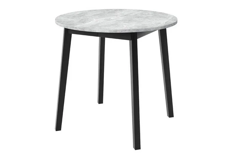 Narberth Lite Uttrekkbart Rundt Spisebord 90 cm med Betonglook, Lysegrå