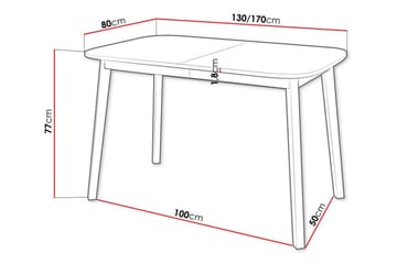 Narberth Uttrekkbart Ovalt Spisebord 130 cm med Betonglook - Lysegrå - Møbler - Bord - Spisebord & kjøkkenbord
