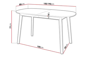 Narberth Uttrekkbart Ovalt Spisebord 150 cm med Betongutseende - Lysegrå - Møbler - Bord - Spisebord & kjøkkenbord