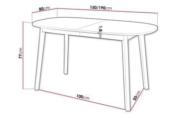 Narberth Utvidbart Oval Spisebord 150 cm i Malt Tre - Hvit - Møbler - Bord - Spisebord & kjøkkenbord
