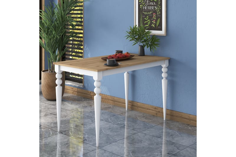 Naryani Spisebord 120 cm - Valnøtt/Hvit - Møbler - Bord - Spisebord & kjøkkenbord