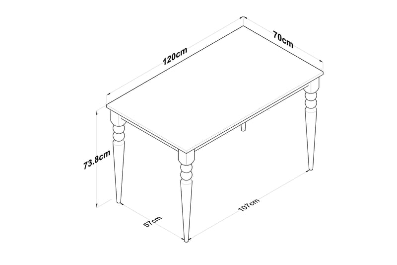 Naryani Spisebord 120 cm - Valnøtt/Hvit - Spisebord & kjøkkenbord