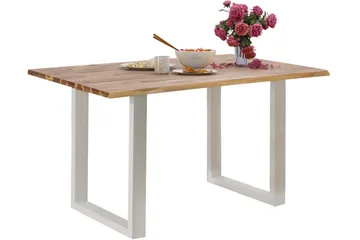 Netan Spisebord 140 cm - Akasie Brun / Hvit - Møbler - Bord - Spisebord & kjøkkenbord