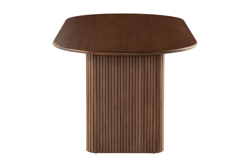 Noira Ovalt Spisebord Valnøtt 220 cm Ribbet - Mørkebrunt / Brunt Tre - Møbler - Bord - Spisebord & kjøkkenbord