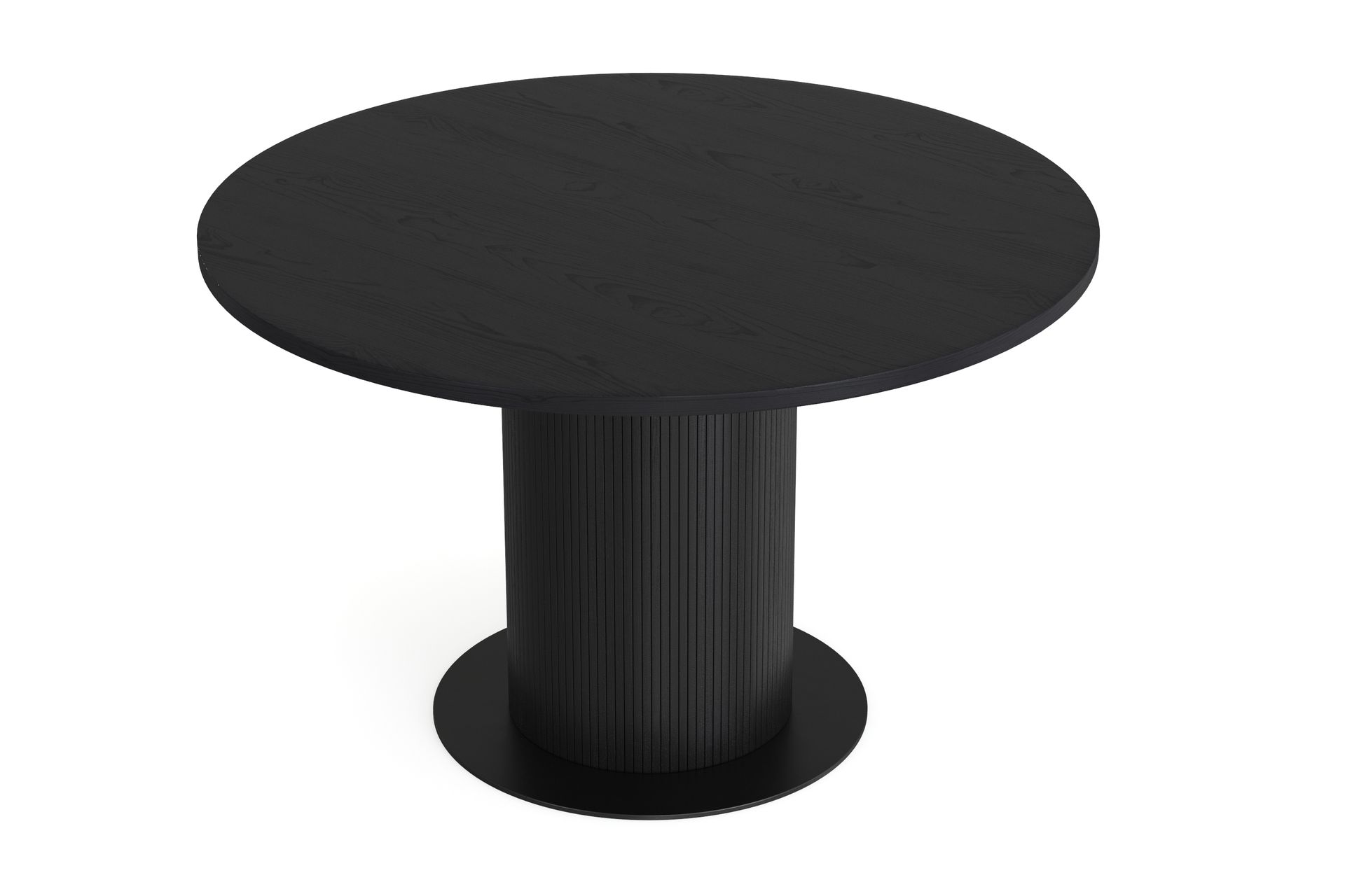 Noira Spisebord 120 cm Massiv Eik Rundt - Svart - Møbler - Bord - Spisebord & kjøkkenbord