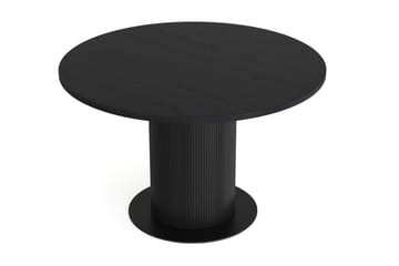 Noira Spisebord 120 cm Massiv Eik Rundt - Svart - Møbler - Bord - Spisebord & kjøkkenbord
