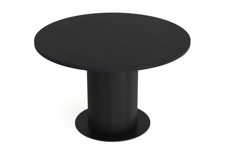 Noira Spisebord 120 cm Massiv Eik Rundt - Svart - Møbler - Bord - Spisebord & kjøkkenbord