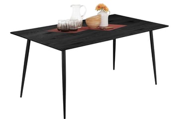 Oktoos Rektangulært Spisebord 160 cm med Tre- og Valnøttutseende - Svart - Møbler - Bord - Spisebord & kjøkkenbord