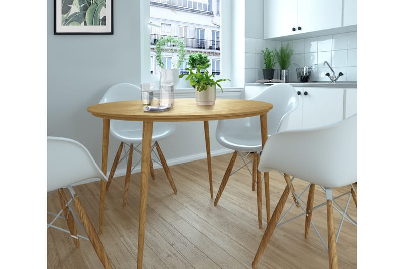 Oktoos Spisebord Rundt 100 cm - Natur - Spisebord & kjøkkenbord