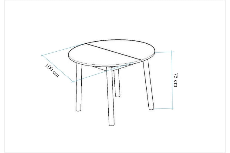 Oliver Spisebord 100 cm - Eik/Svart - Spisebord & kjøkkenbord