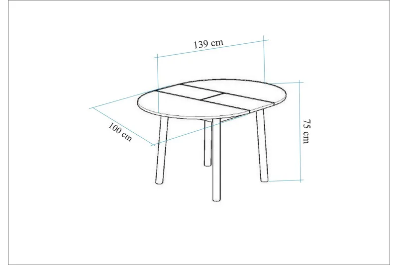 Oliver Spisebord 100 cm - Hvit - Møbler - Bord - Spisebord & kjøkkenbord