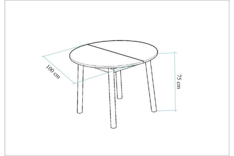 Oliver Spisebord 100 cm - Hvit - Spisebord & kjøkkenbord