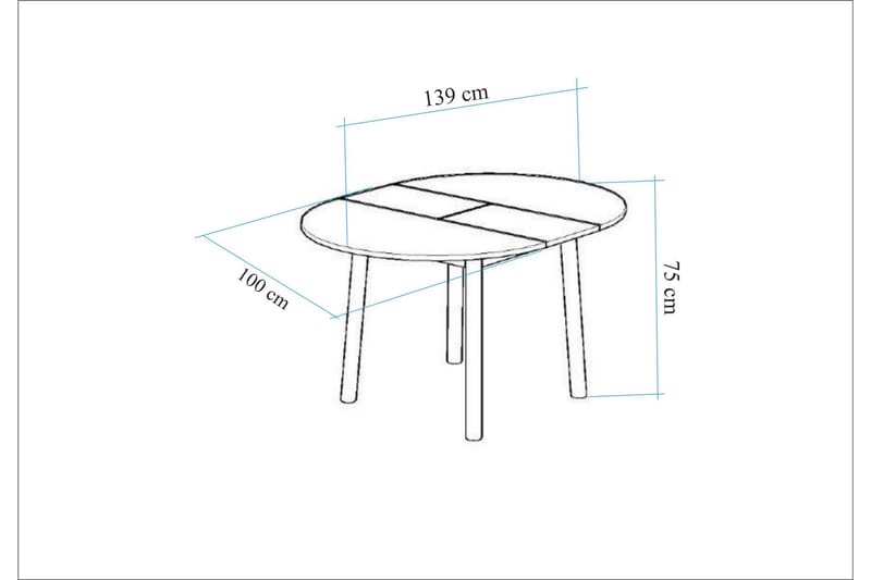 Oliver Spisebord 100 cm - Valnøtt/Svart - Møbler - Bord - Spisebord & kjøkkenbord