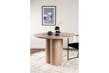 Olivia Rundt Spisebord 110 cm med Treutseende - Whitewash - Møbler - Bord - Spisebord & kjøkkenbord