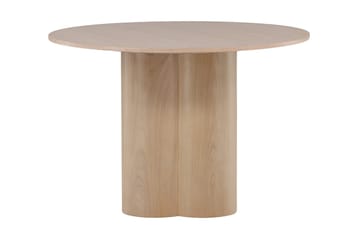 Olivia Rundt Spisebord 110 cm med Treutseende - Whitewash - Møbler - Bord - Spisebord & kjøkkenbord