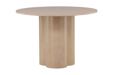 Olivia Rundt Spisebord 110 cm med Treutseende - Whitewash - Møbler - Bord - Spisebord & kjøkkenbord