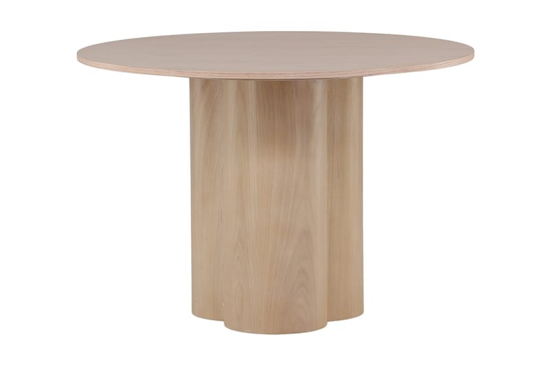 Olivia Rundt Spisebord 110 cm med Treutseende - Whitewash - Møbler - Bord - Spisebord & kjøkkenbord