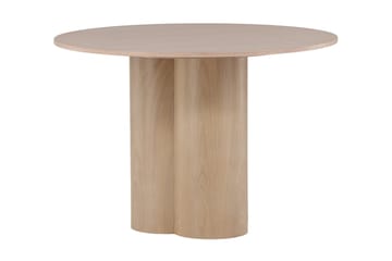 Olivia Rundt Spisebord 110 cm med Treutseende - Whitewash - Møbler - Bord - Spisebord & kjøkkenbord