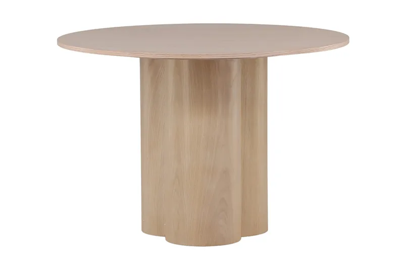 Olivia Rundt Spisebord 110 cm med Treutseende - Whitewash - Møbler - Bord - Spisebord & kjøkkenbord