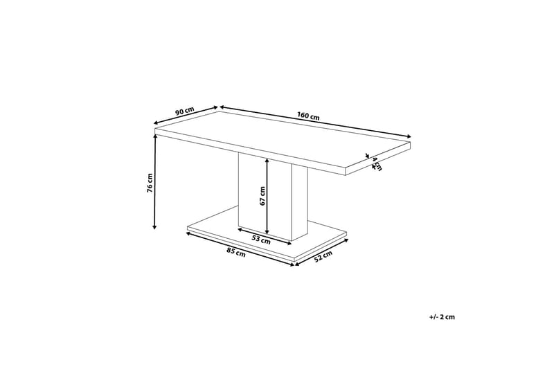 Pasadena Spisebord 90 cm - Grå - Spisebord & kjøkkenbord