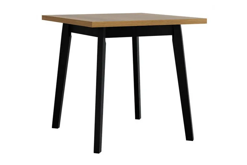 Patrickswell Kvadratisk Spisebord 80 cm med Tre- og Eikutseende, Vinklede Ben, Svart|Brun