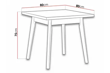Patrickswell Kvadratisk Spisebord 80 cm med Tre- og Eikutseende, Vinklede Ben - Svart|Brun - Møbler - Bord - Spisebord & kjøkkenbord