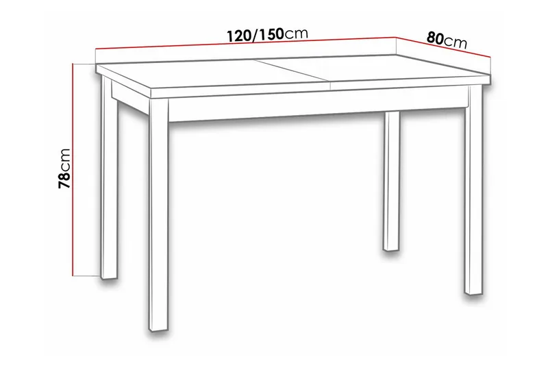 Patrickswell Matbord 80 cm Black - Møbler - Bord - Spisebord & kjøkkenbord