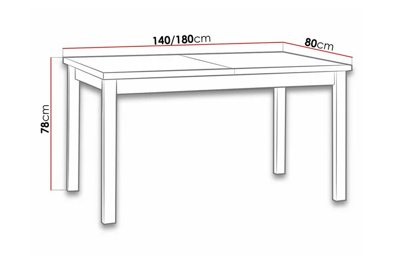 Patrickswell Matbord 80 cm NO_BRAND Black - Møbler - Bord - Spisebord & kjøkkenbord