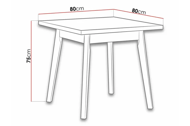 Patrickswell Spisebord 80 cm - Hvid - Møbler - Bord - Spisebord & kjøkkenbord