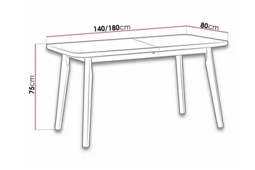 Patrickswell Spisebord 80 cm - Hvid - Møbler - Bord - Spisebord & kjøkkenbord