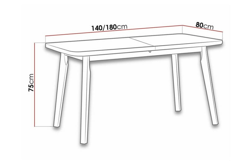 Patrickswell Spisebord 80 cm - Hvid - Møbler - Bord - Spisebord & kjøkkenbord
