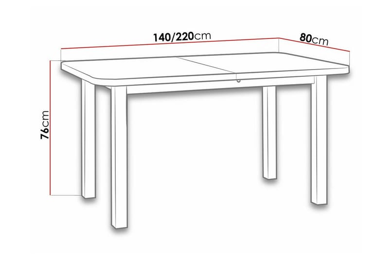 Patrickswell Spisebord 80 cm - Hvid - Møbler - Bord - Spisebord & kjøkkenbord