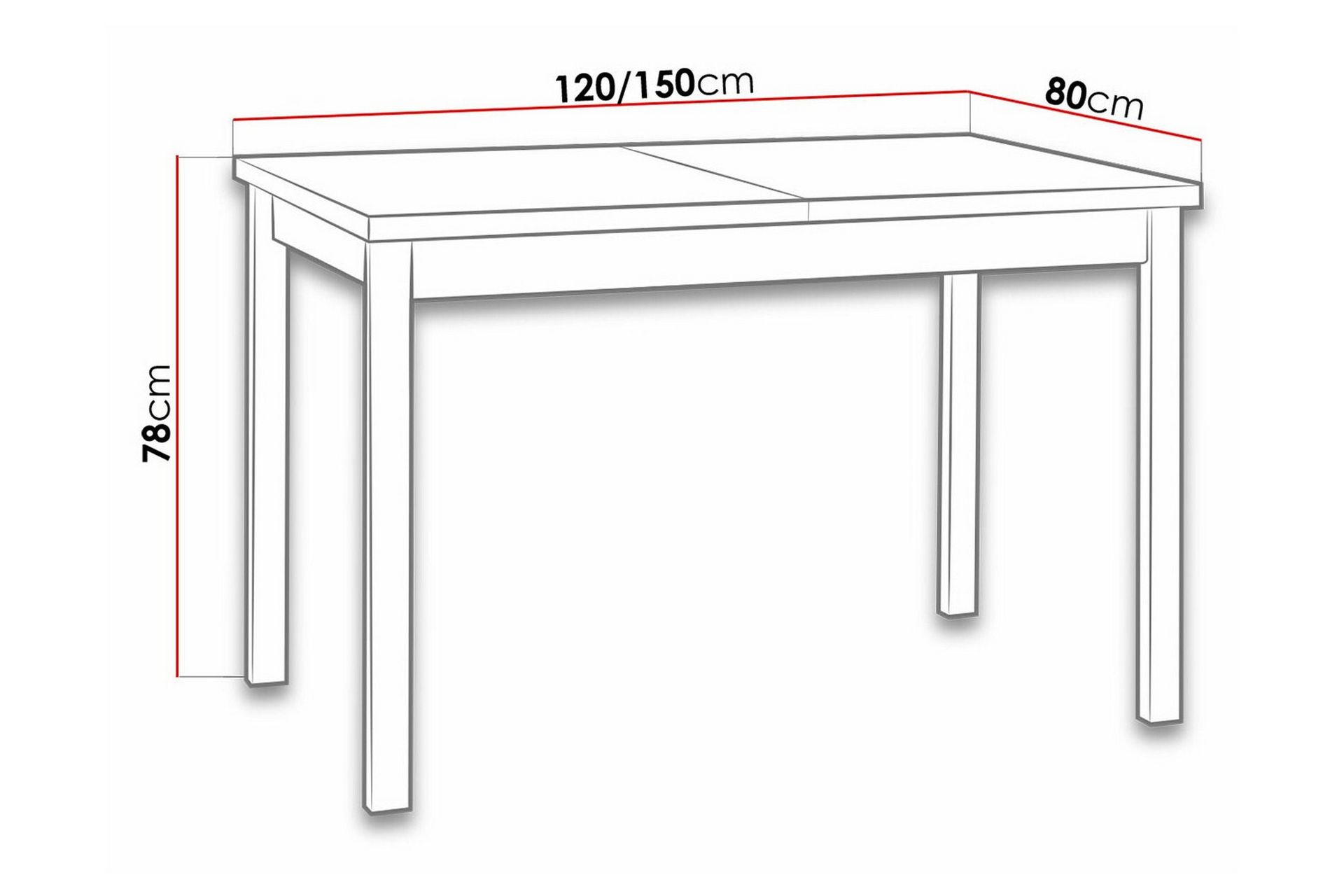 Patrickswell Spisebord 80 cm - Hvid - Møbler - Bord - Spisebord & kjøkkenbord
