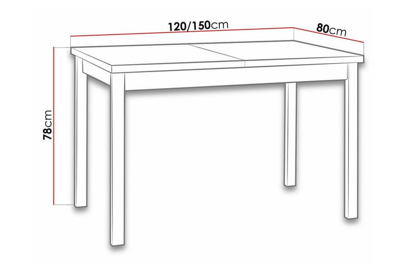 Patrickswell Spisebord 80 cm - Hvid - Møbler - Bord - Spisebord & kjøkkenbord